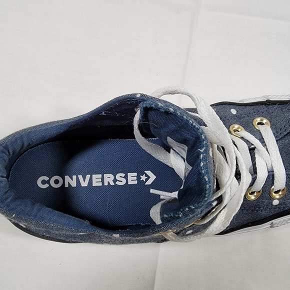 Converse Women’s size 7 Denim Poka Dot Shoes EUC - Picture 4 of 12